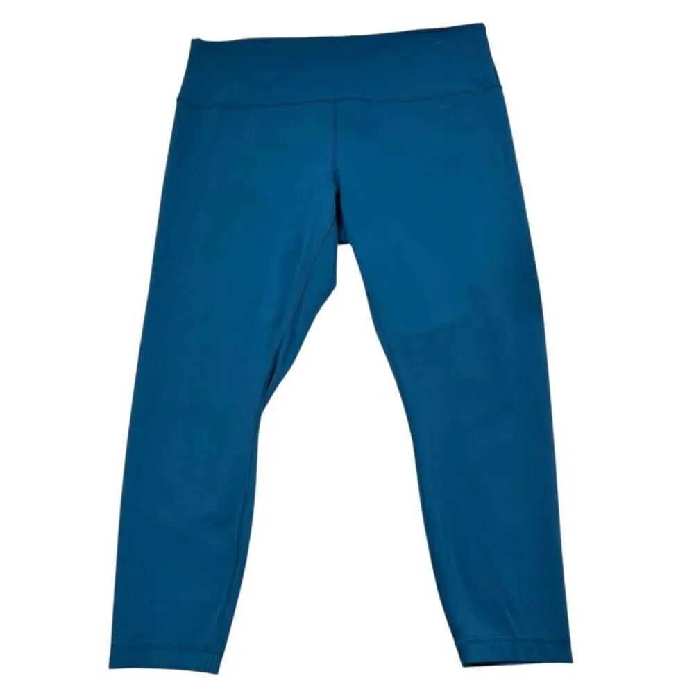 Lululemon Wunder Train High Rise Tight Capri Blue 25" Inseam Size 18